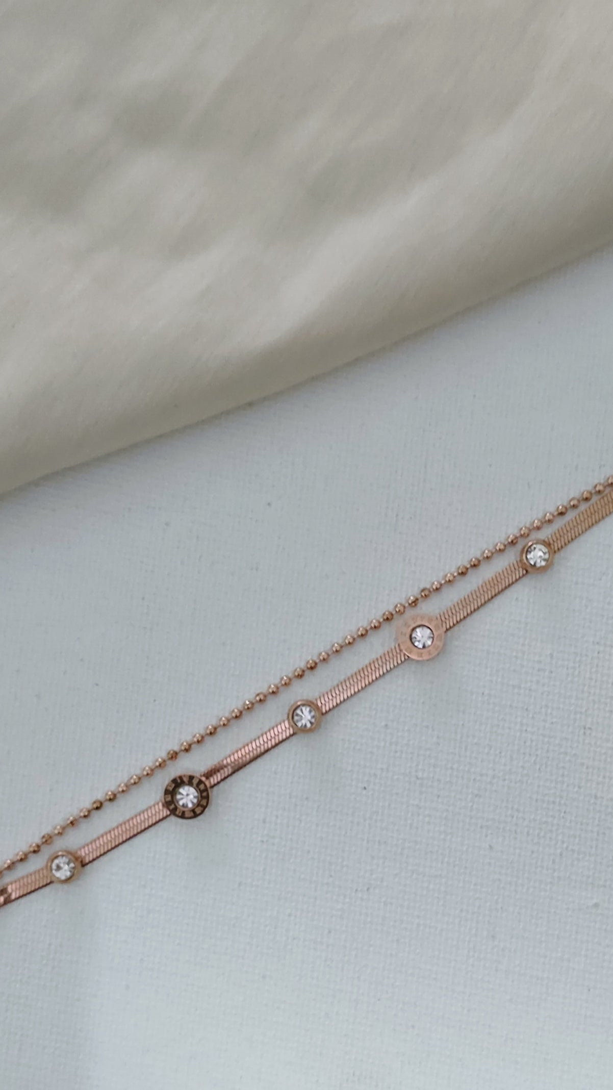 Minimal Double Chain Diamond Bracelet