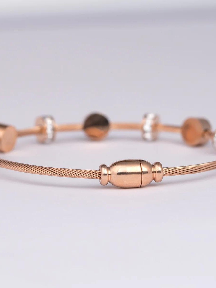 Rose Gold Evil Eye Diamond Magnetic Bracelet - 3
