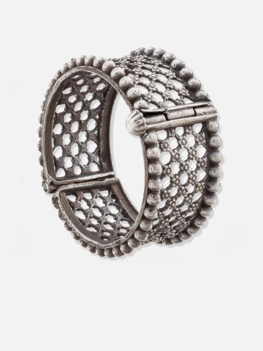 Stylish Antique Oxidised German Silver Bangle