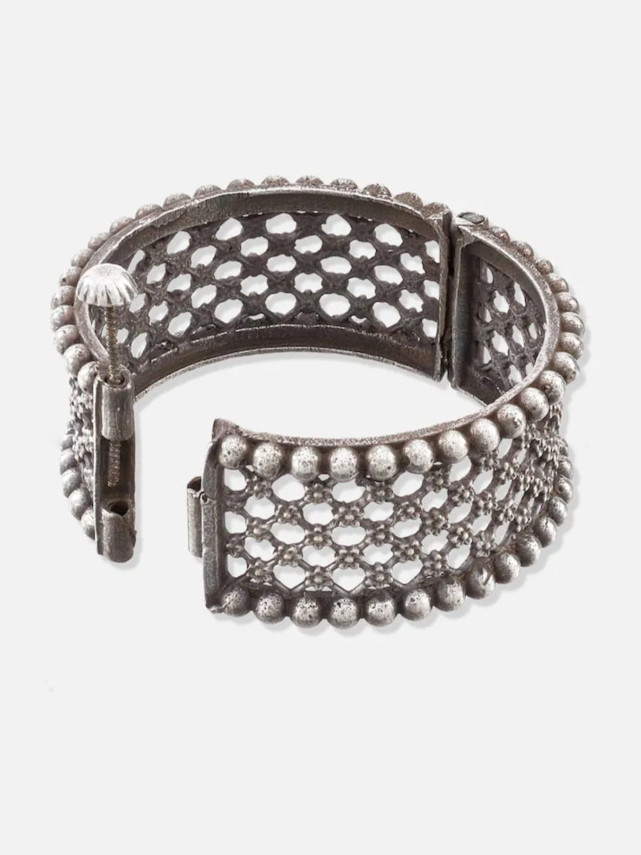 Stylish Antique Oxidised German Silver Bangle