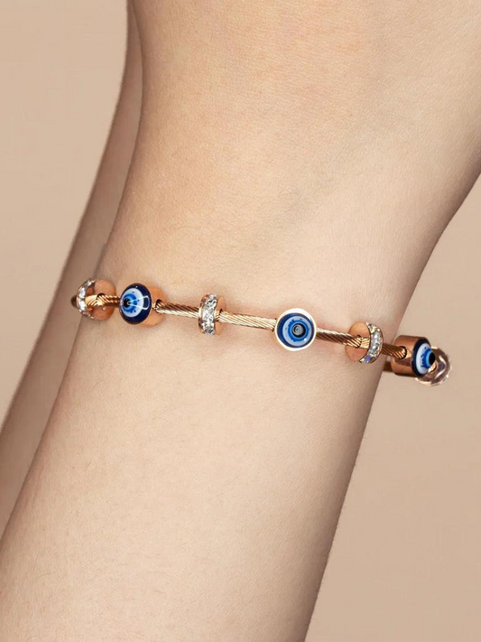 Buy Rose Gold Evil Eye Diamond Magnetic Bracelet - TheJewelbox