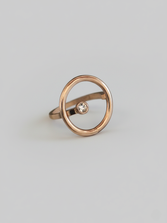 Buy Round Diamond Rose Gold Minimal Ring Online - AllThingsAboutWedding