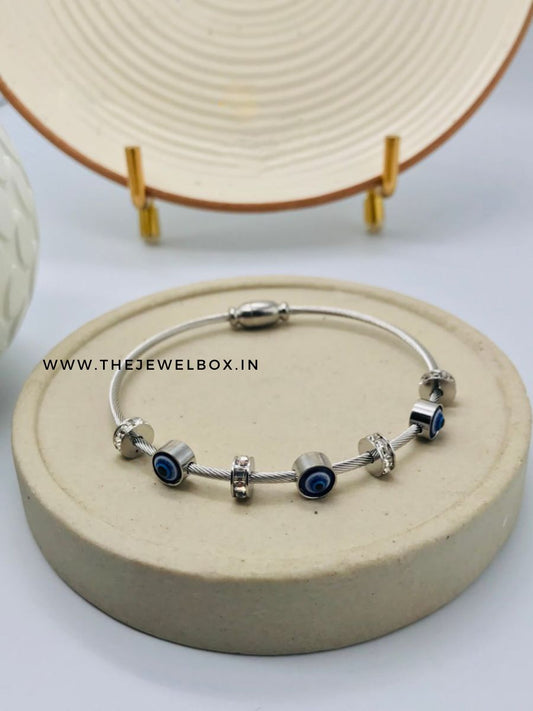 Buy Silver Plated Diamond Magnetic Evil Eye Bracelet - TheJewelbox