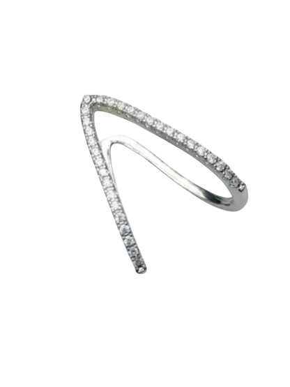 Silver Adjustable Diamond Vanki Ring