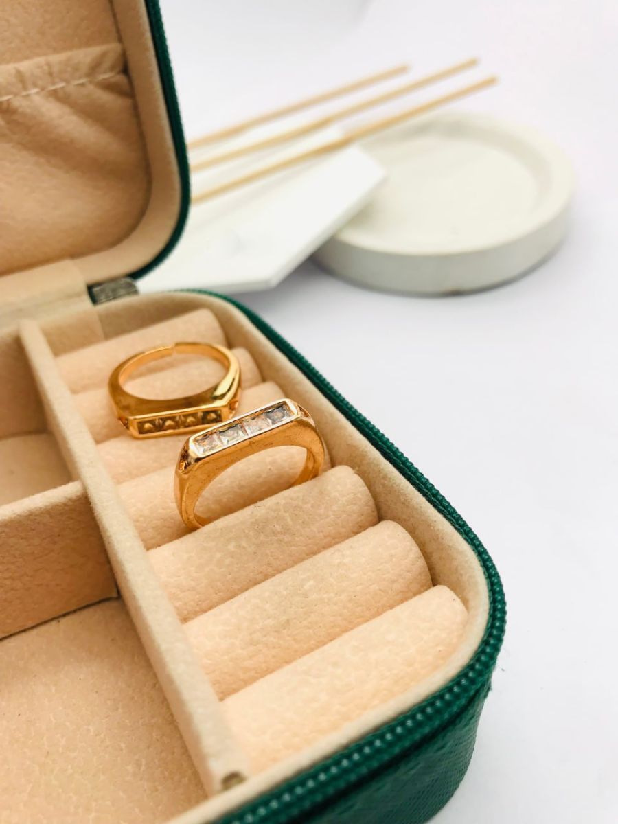 Buy Square Shaped White Stones Rose Gold Plated Ring - TheJewelbox