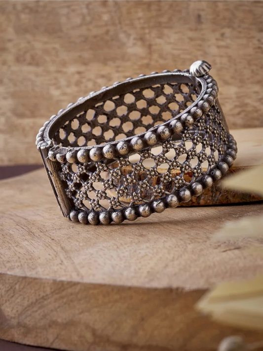 Buy Stylish Antique Oxidised German Silver Bangle - TheJewelbox