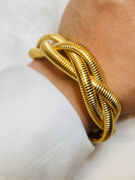 Buy Stylish Triple Stretchable Snake Chain Braided Bracelet - TheJewelbox